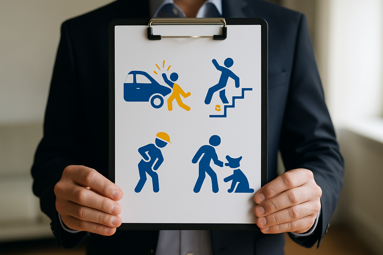 Common Types of Personal Injury Cases: A Business Owner's Guide to Risk Management and Liability 1 Professional business interior showing proper safety measures including clear walkways, adequate lighting, and hazard warning signs