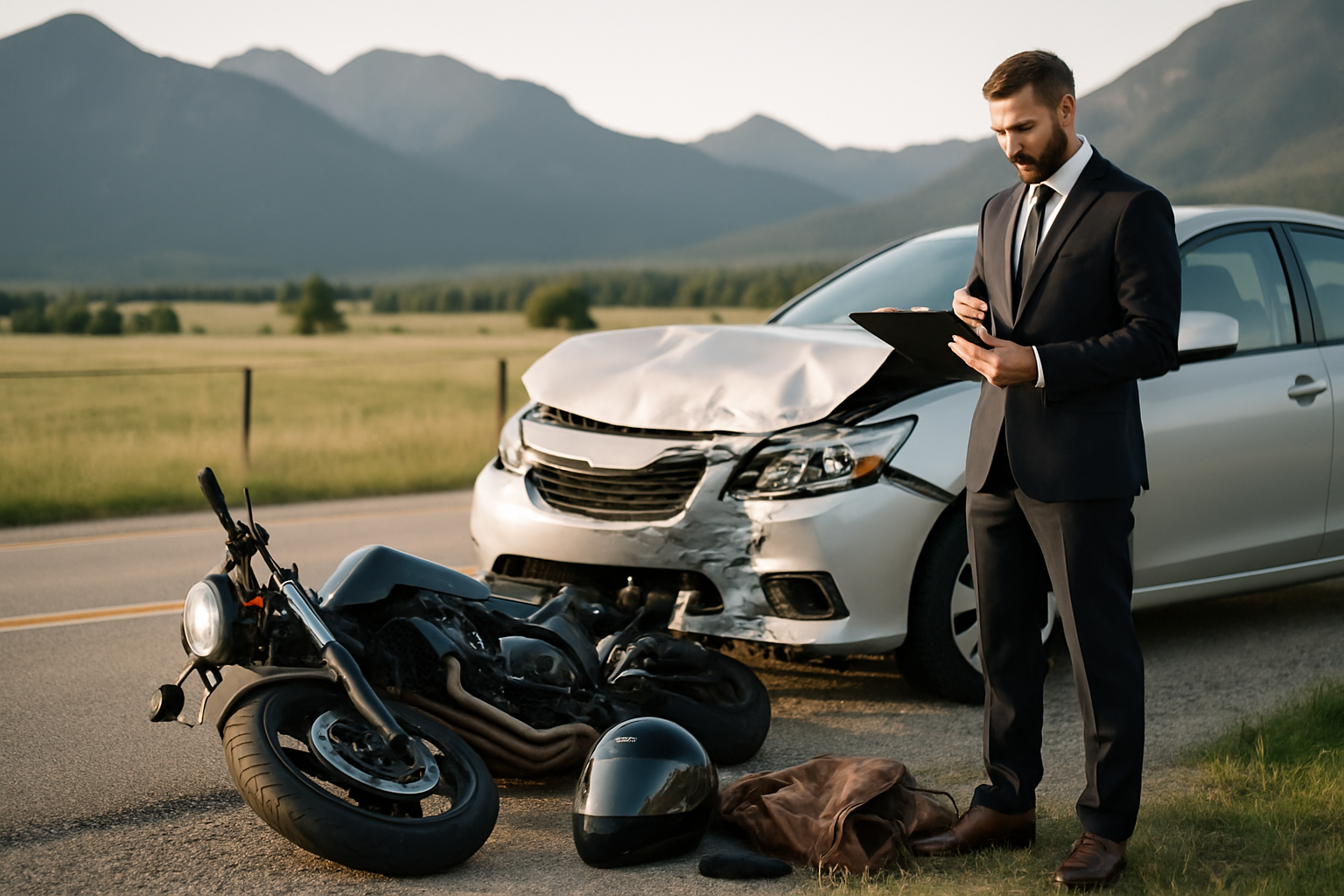 Montana Motorcycle Accident Statistics and Claims: What Business Owners Need to Know 1 Montana highway with motorcycles navigating mountain roads during summer season illustrating accident risk factors