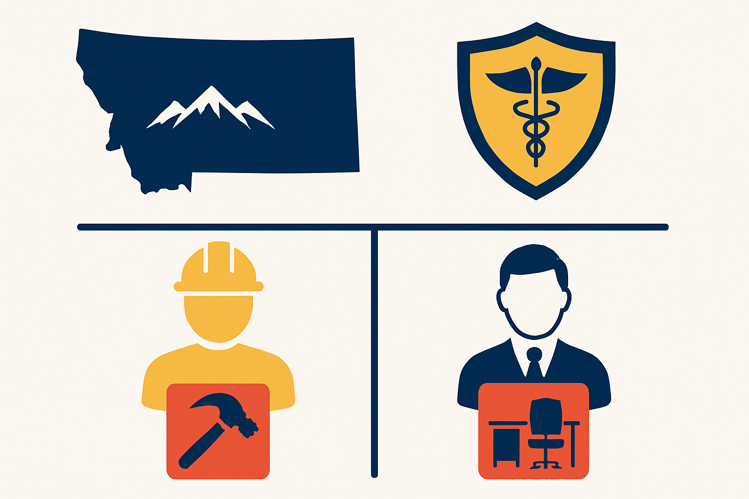 Independent Contractor vs Employee Workers Comp Montana: Classification Guide for Business Owners 1 Montana business owner reviewing worker classification documents at desk with laptop and business forms